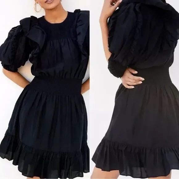 Magali Pascal Maggie Black Wrap Dress